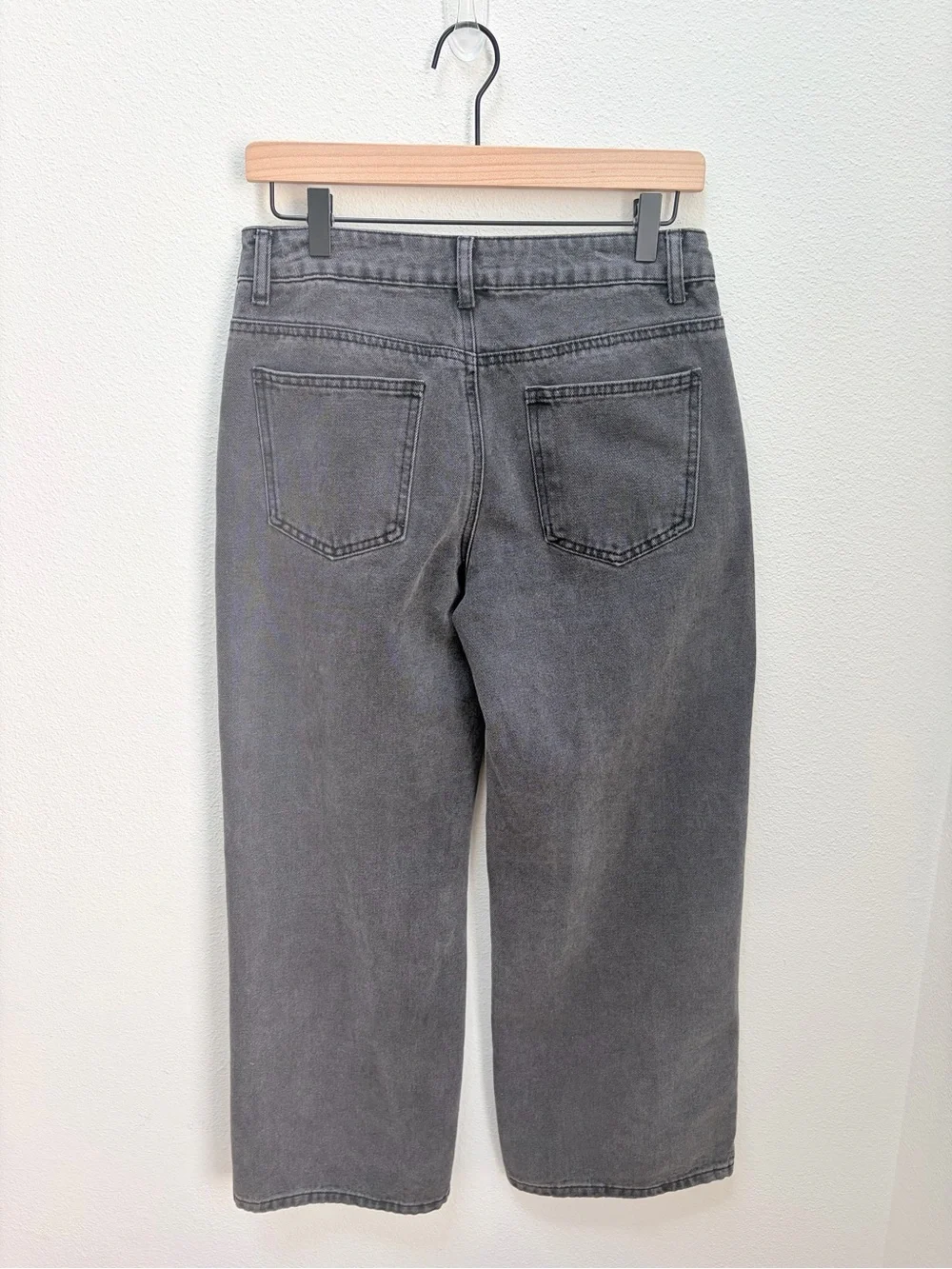 Edikted Wide Leg Jeans Baggy Wide Leg Skater Grunge Streetwear Gray Size Small